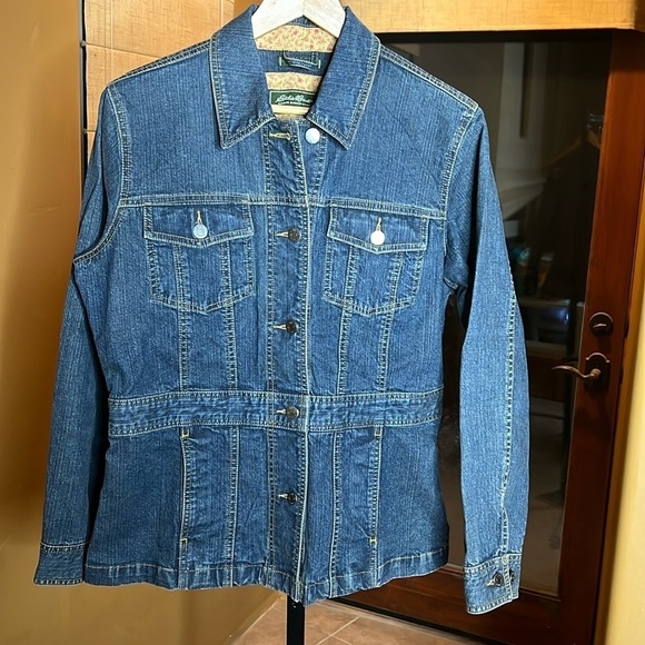 Eddie Bauer Stretch Denim Button Down Jacket Size Medium - Picture 2 of 9